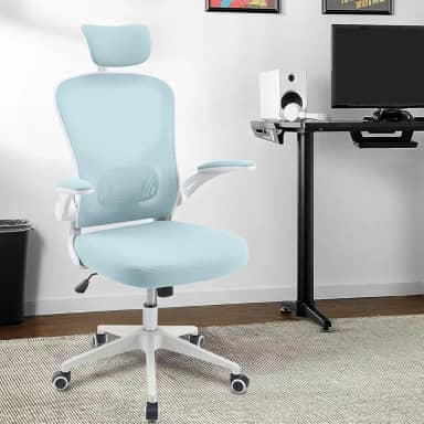 Cadeira de escritório ergonômica com estofado de mesh (Verde)