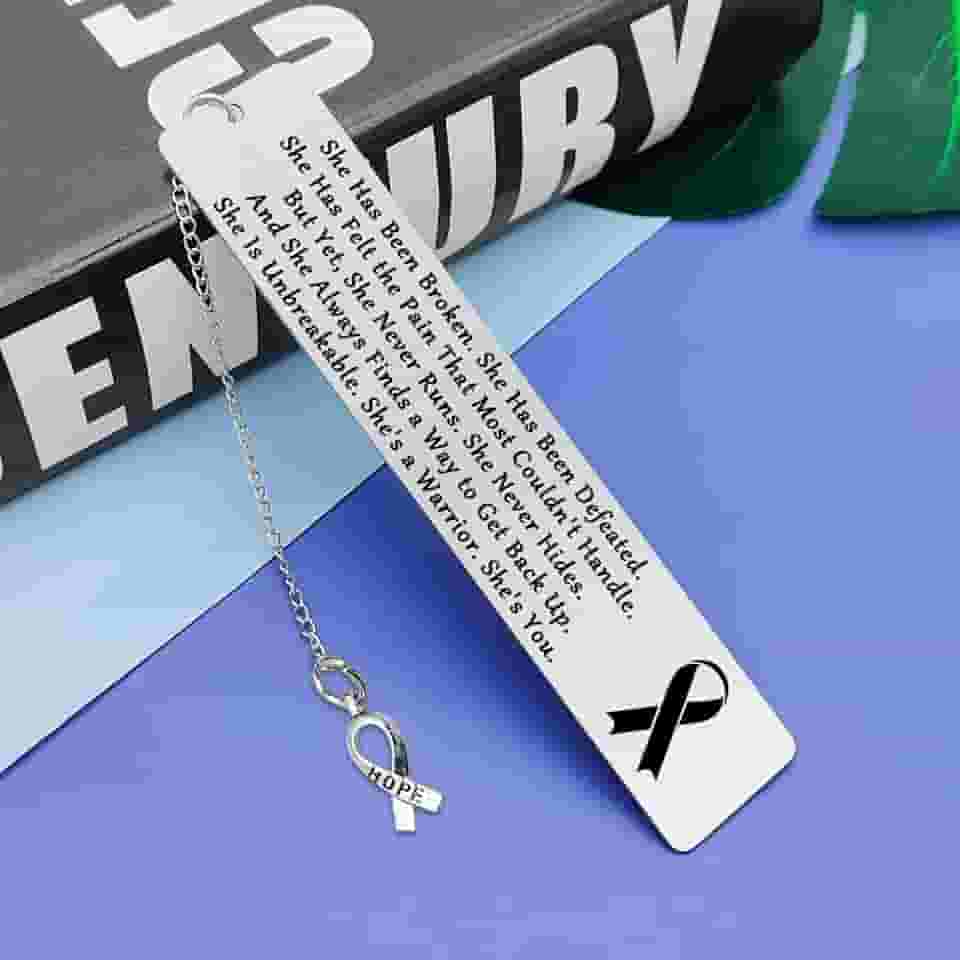 Marcadores de livro para sobreviventes de câncer de mama, presente de conscientização de pacientes, presente inspirador para mãe, irmã, lembrança para pacientes, amantes de livros