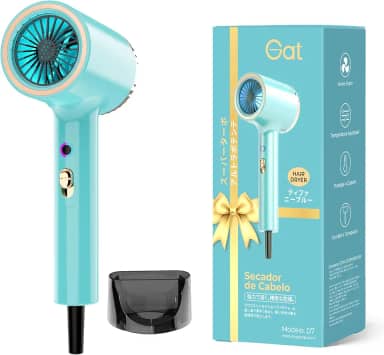 Gat Secador de Cabelo Profissional, 2000W, 3 Temperaturas Quente e Frio, Compacto e Portátil, Ideal Para Viagem e Uso Familiar, Anti-Frizz, Secagem Rápida, Design Moderno (Tiffany, 127V)