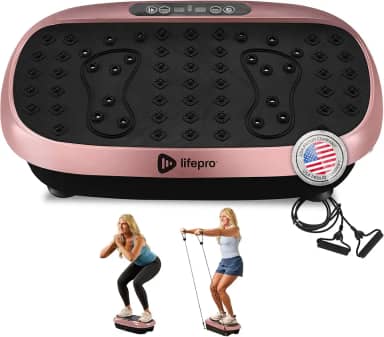 Lifepro Travel Vibrating Exercise Board, Vibrating Platform Vibration Plate, Full Body Vibration Plate Platform with Resistance Bands