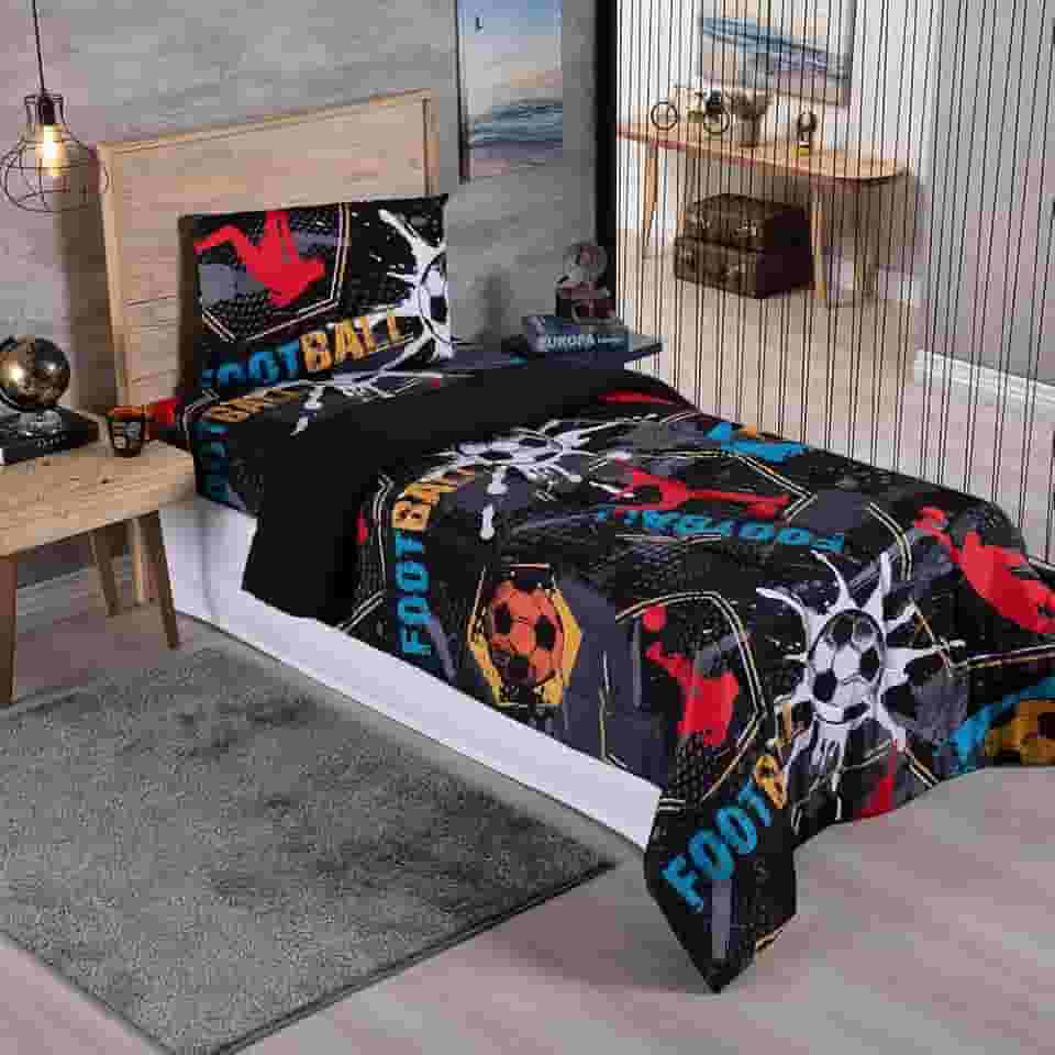 Edredom Solteiro Alegria Infantil Dupla Face 1 Peça (FUTEBOL)