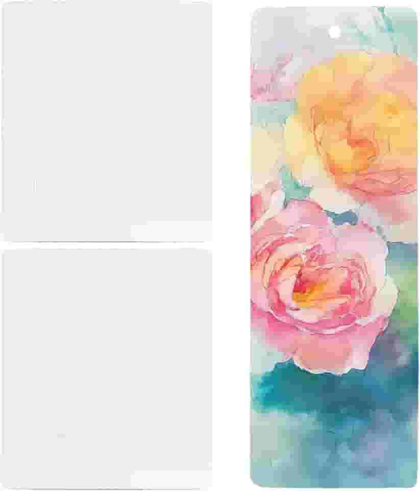 GLOBLELAND 100 folhas de papel branco aquarela marcadores em branco para adultos 15 x 4,8 cm, cartões postais de cor de água em branco 63,5 kg/300 g/m², cartões de aquarela a granel para artistas