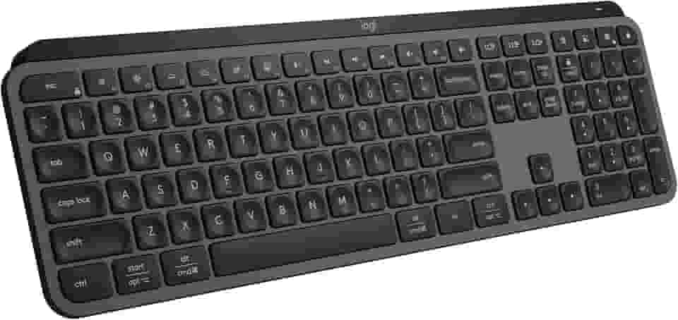 Teclado sem fio Logitech MX Keys S com Clique Silencioso, Teclas Programáveis, Iluminação Inteligente, Conexão Bluetooth ou Receptor USB Logi Bolt e Bateria Recarregável - Grafite