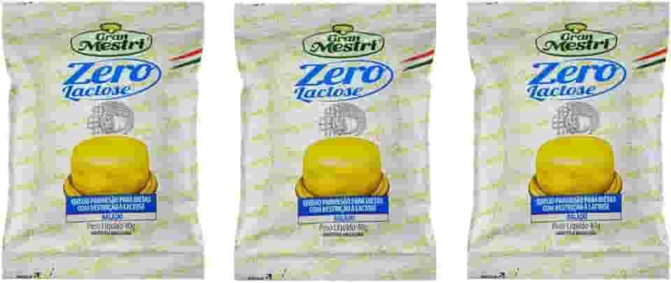 Gran Mestri Queijo Parmesão Ralado Zero Lactose, 40g, Kit com 3 Unidades, Para Dietas com Restrição à Lactose