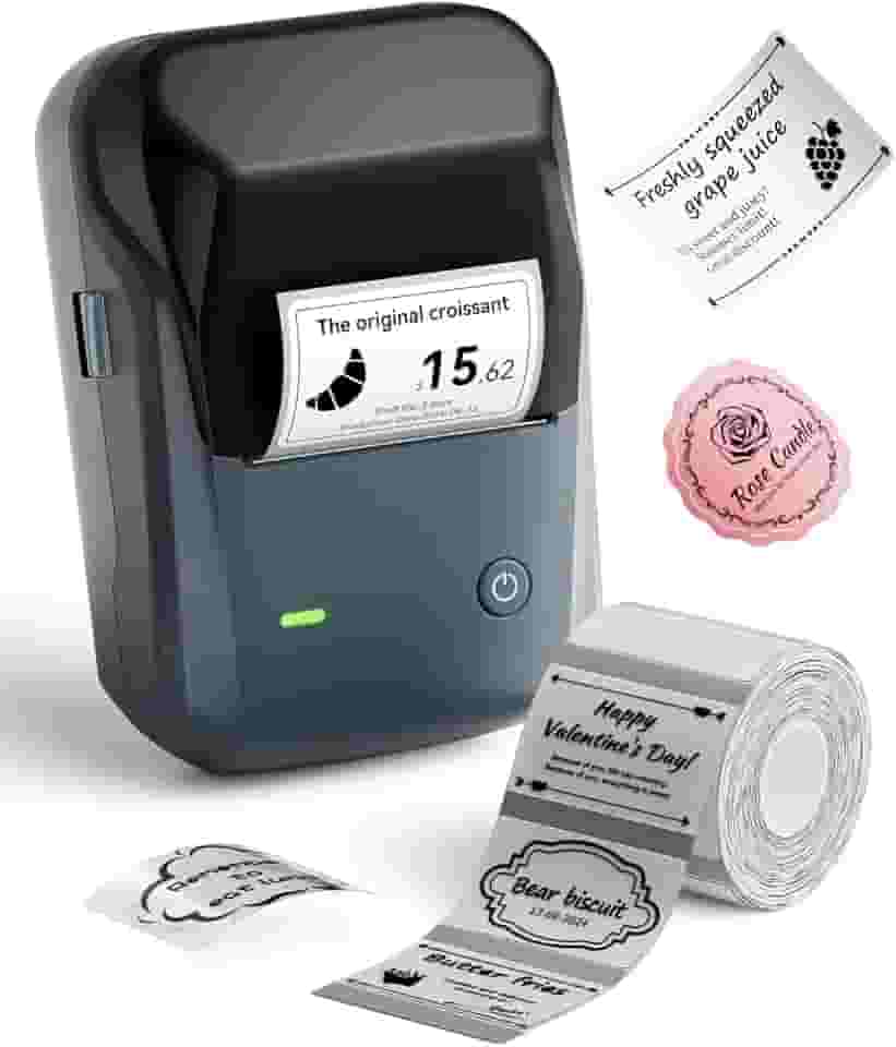 Impressora de etiquetas térmicas portátil NIIMBOT B1, máquina de etiquetagem com fita, etiquetadora Bluetooth de com identificação automática, máquina de etiquetagem para escritório, casa, empresa