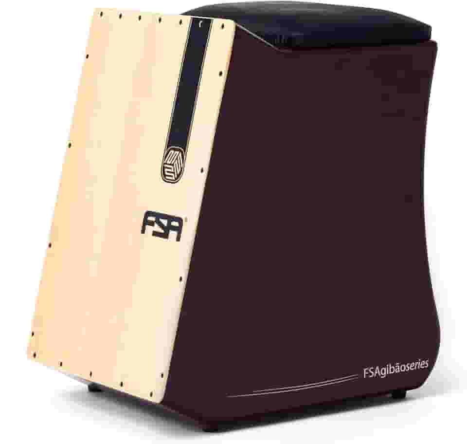Cajon FSA Instrumento de Percussão Profissional Feito à Mão - Graves Profundos, Som de Caixa Nítido, Madeira Brasileira, Design Ergonômico de Inclinação FGB6502 VINHO