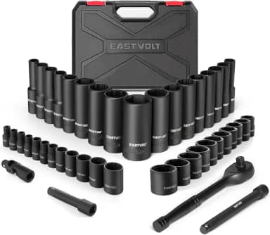 Kits de soquetes Eastvolt ASK06, 46 peças, com catraca reversível, métrico/SAE