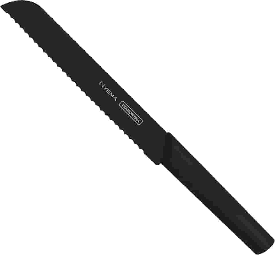 Faca para Pão Tramontina Nygma com Lâmina em Aço Inox e Cabo de Polipropileno Texturizado Preto 8'