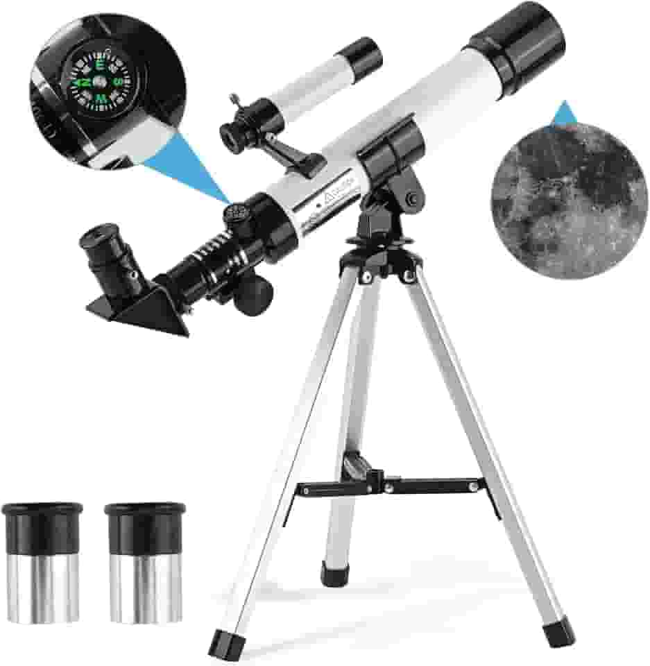 Telescópio para crianças e iniciantes e adultos 40/400 mm refrator de telescópios astronômicos com bússola e tripé