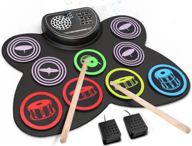 Bateria Eletronica Portatil, Conjunto de Bateria Elétrica, Conjunto de Bateria Eletrônica Portátil USB Roll Up Drum Pad Kit