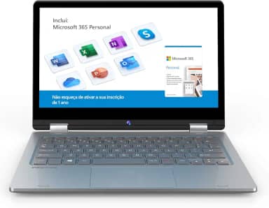 Notebook 2 em 1 Positivo Duo C4128C Intel Celeron 4GB 128GB 11.6' IPS Full HD touch Windows 10 Home, Cinza - Inclui Microsoft 365 Personal por 1 ano