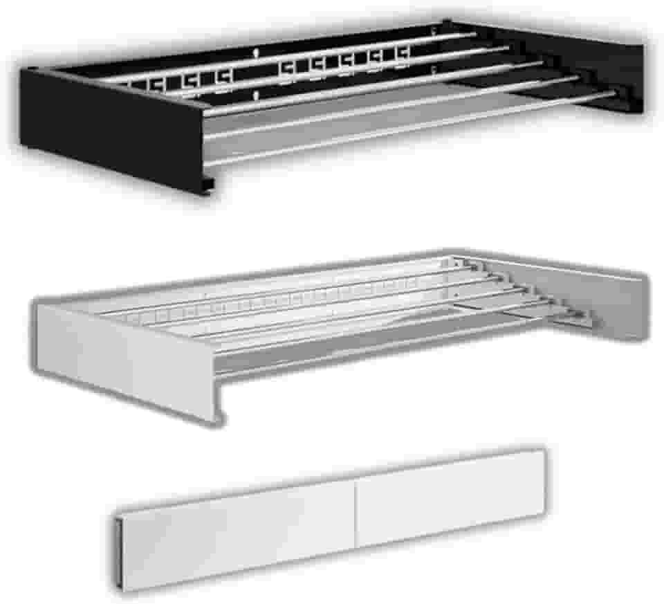 Varal de Parede Retrátil em Alumínio – Invisível Reforçado, Compacto, Dobrável, Moderno, Resistente – Ideal para Apartamento, Lavanderia, Varal de Roupas Recolhível e Discreto