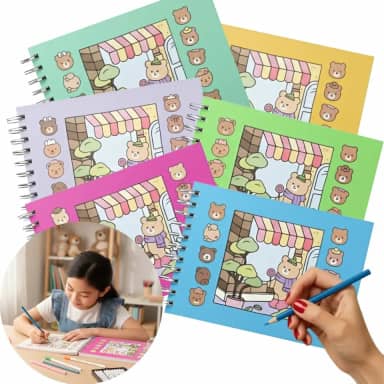 Livro de Colorir Premium – Capa Dura A5 com Ilustrações Exclusivas e Papel Resistente para Lápis e Canetinhas