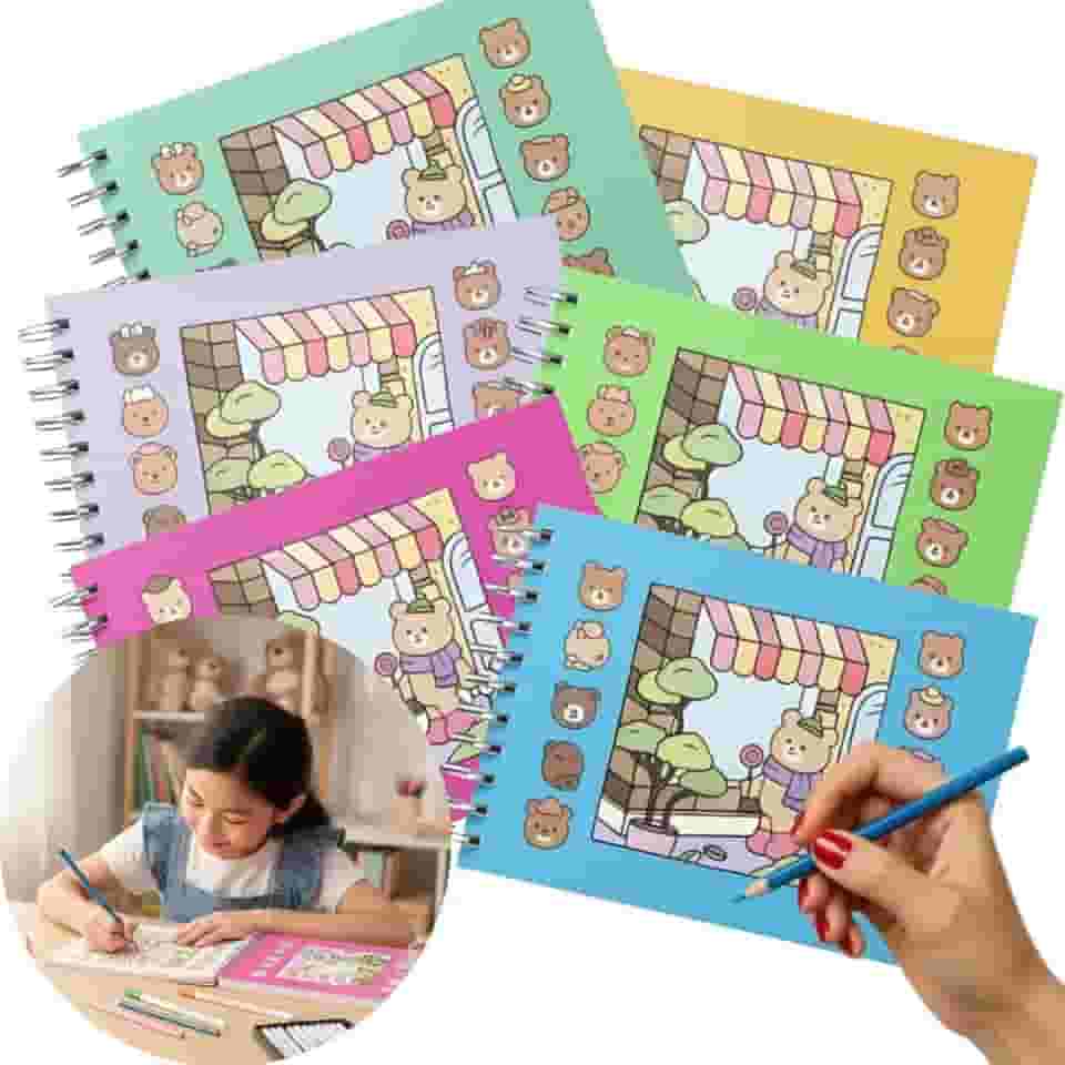 Livro de Colorir Premium – Capa Dura A5 com Ilustrações Exclusivas e Papel Resistente para Lápis e Canetinhas