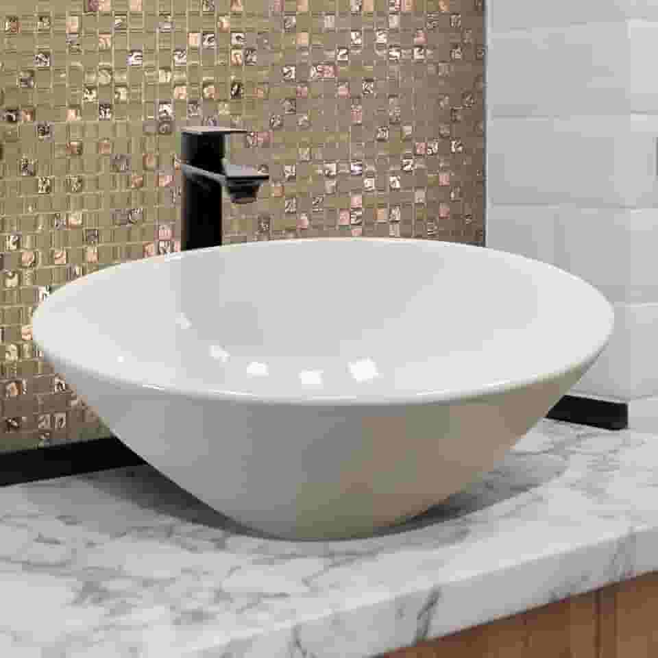 Cuba Lavabo Floripa de Apoio Sobrepor Redonda Branca 35 Pq. Def Ceramica - La Bella Griffe