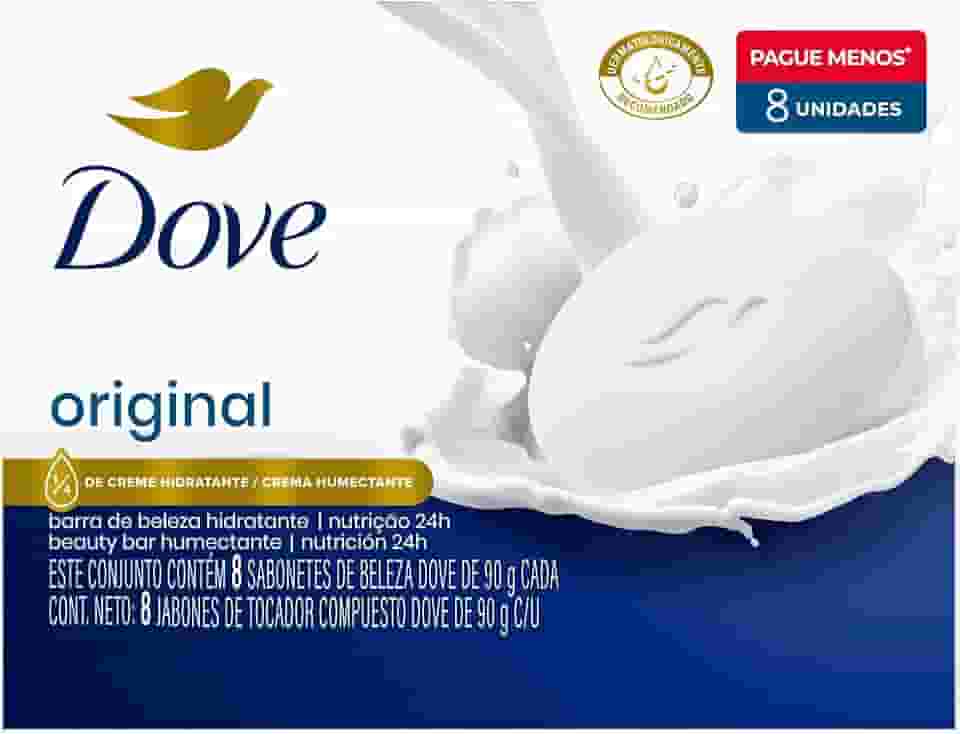 Dove Sabonete Em Barra Branco 90G - 8 Unidades