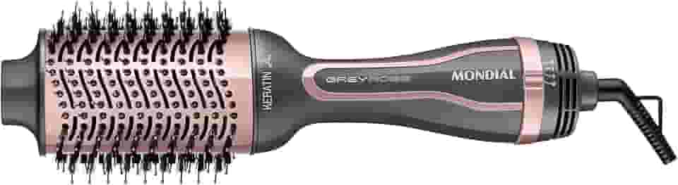 MONDIAL Escova Secadora Keratin, Bivolt, 1200W, Grafite/Golden Rose - ES-11-BI