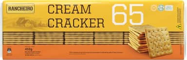 Biscoito Cream Cracker 65 Rancheiro 432g – 65% Menos Gordura, 100% Mais Crocância, Vegano, Ideal para Famílias