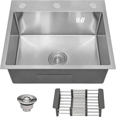 HOLTTER Kit Cuba Cozinha Gourmet Aço Inox 304 Resistente Corrosão Acompanha Cesto Escorredor Elegante Chique Fácil Limpeza Antirruído Embutir Sobrepor Cozinha Ilha Espaço Gourmet (Preta)