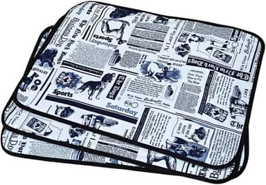 Tapetes Higiênico Lavável Kit 3 ou 6 Peças Jornal 100x70cm Xg ou 70x50cm G - Impermeável e Absorvente - 300 lavagens cada peça (3, Grande)