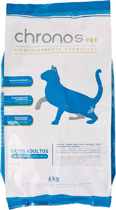 Chronos Ração Super Premium Para Gatos Adultos Castrados - 6Kg