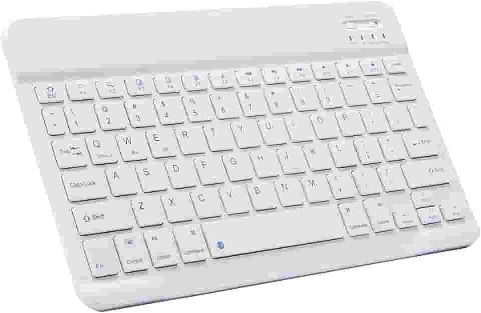 Teclado Bluetooth ultrafino portátil mini teclado sem fio recarregável para Apple iPad, iPhone, Samsung, tablet, smartphone, iOS, Android, Windows (10 polegadas) branco)