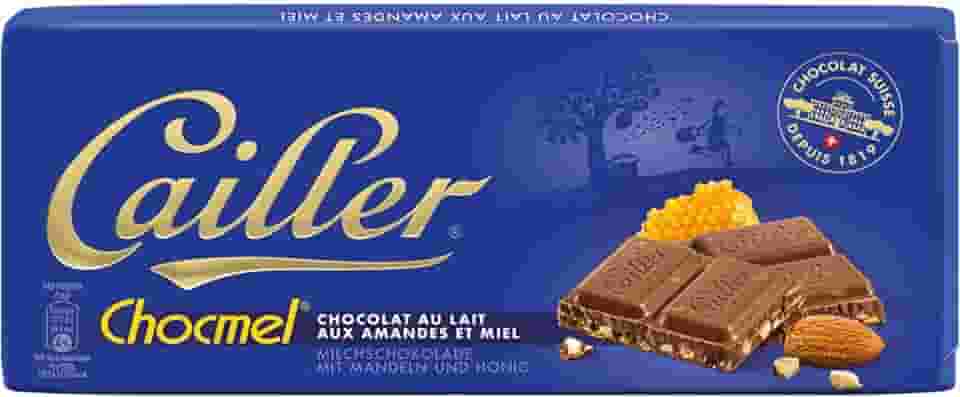 Chocolate Suíço Cailler Ao Leite Amêndoas e Mel Barra 100g