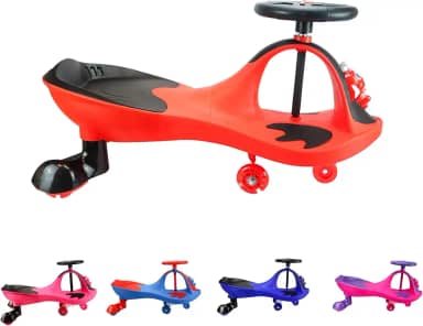 Carrinho Gira 360º Bh Store Sapinho Feliz, Rodinha De Led (Vermelho e Preto)