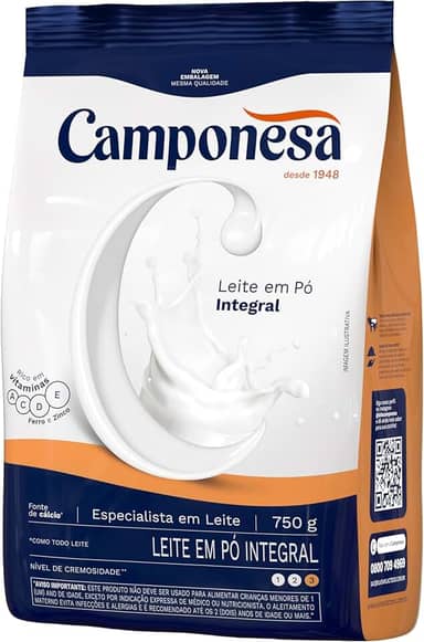 Camponesa - Leite em Pó Integral Rico em Vitaminas 750g
