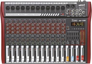 MXT Mesa de Som Profissional, 12 Canais, Interface USB, DSP 16 Efeitos, Bluetooth, Equalizador 7 Bandas, Phantom Power