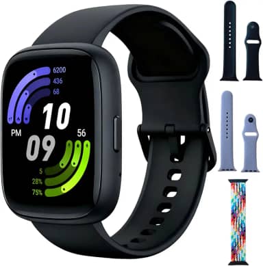 Relogio Smartwatch Feminino e Masculino,Smartwatch GPS,Tela HD de 1,85' Full Touch, Modos Esportivos, Inclui 3 Pulseiras, Compatível com Android iOS amarelo preto