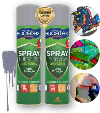 2 Tinta Spray P/Pintar Moveis Metal Plastico Mdf Eucatex (ALUMINIO)