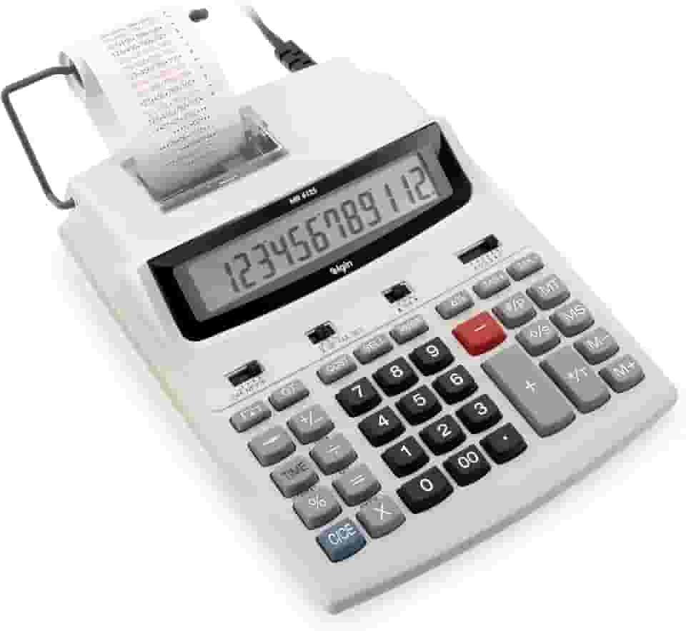 Calculadora de Mesa 12 dígitos Elgin Calendário Relógio e Impressão de Data Gelo