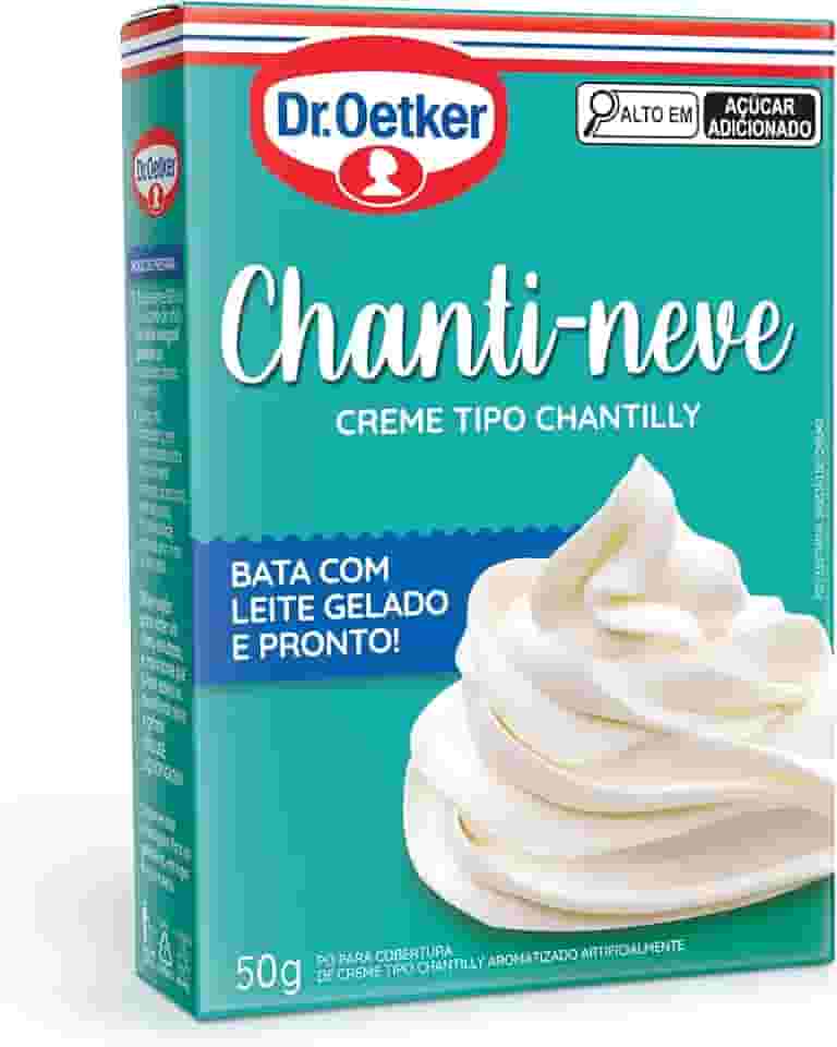 Dr. Oetker Pó Para Chanti-Neve, Creme Tipo Chantilly, Para Rechear e Decorar Bolos, Pavês e Sobremesas, Textura Leve e Suave, 50g