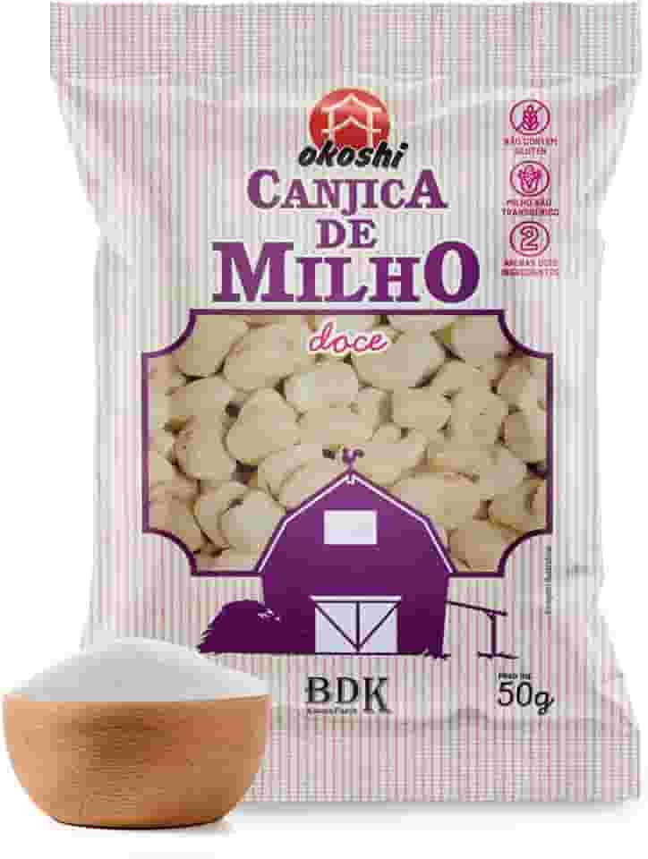 OKOSHI - Canjica de Milho com Açúcar Orgânico - Pipoca Saudável, Snacks Saudáveis de Baixa Caloria, Pipoca Doce Fit - Vegano, Orgânico, Sem Glúten, Sem Lactose, Sem Gordura Trans, Kosher - 50g