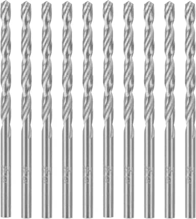 MTX Broca para Metal 3,5 mm HSS Aço Rápido Polida – Ângulo 135°, Norma DIN 343, Haste Cilíndrica, Kit com 10 Peças