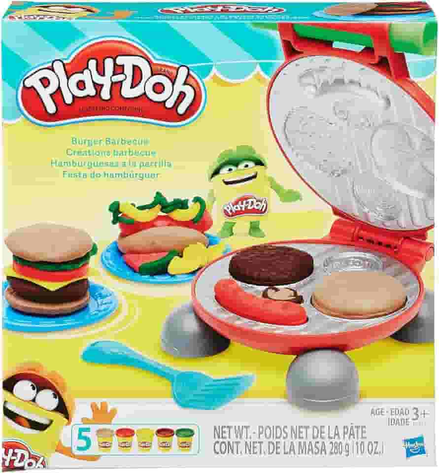 Play-Doh, Massinha de Modelar Infantil, Festa do Hambúrguer - Conjunto de Brinquedo com Acessórios e 2 Potes - A partir de 3 Anos