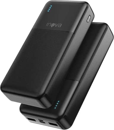 Carregador Portátil Power Bank 20000mAh, Bateria Portatil com Carregamento Rápido, Led Indicador de Bateria, USB-A (até 15W) + USB-C (até 20W) para Dispositivos iOS e Android/USB/Type-C (Preto)
