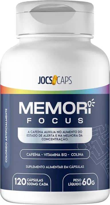 Memori Focus - Suplemento para Foco, Memória e Concentração; Com L-Tirosina, Colina, Arginina e Inositol; Energia Mental e Bem-Estar Emocional; 120 Cápsulas