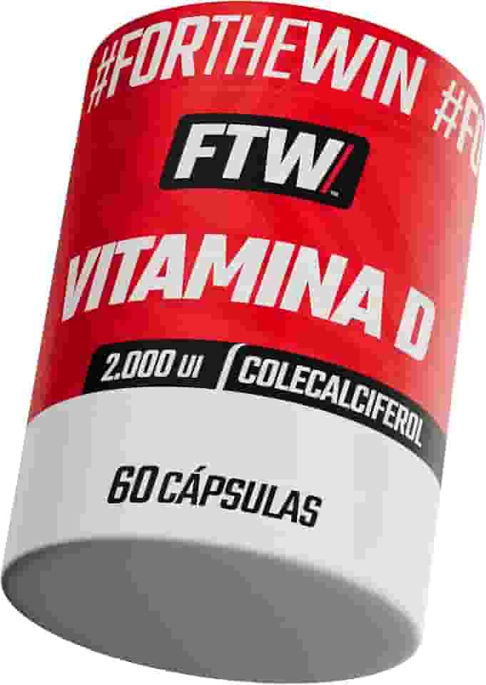 FTW Vitamina D 2.000 UI 60 Cápsulas com Colecalciferol, Suplemento Alimentar para Adultos, Sem Glúten