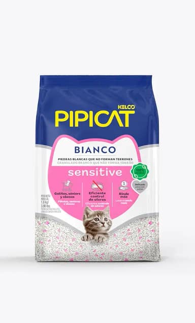Pipicat Granulado Sanitario Bianco Sensitive 1,8kg