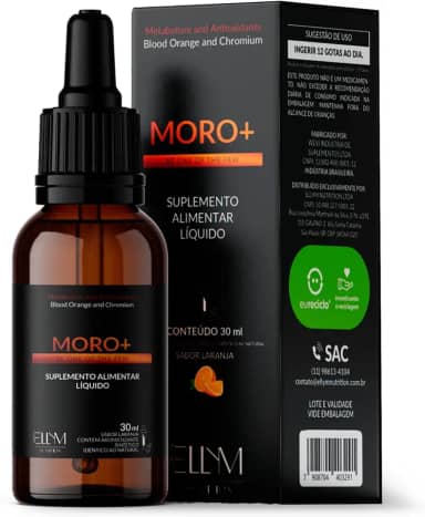 Moro+ Sublingual em Gotas 30mL ELLYM NUTRITION Sabor Laranja com Extrato Picolinato Cromo Efeito Rápido