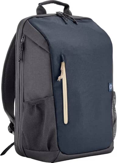 Mochila HP Travel - para Notebook de até 15,6 Polegadas, Multi-compartimentos, Expansível até 21L, com Alças Acolchoadas, Exterior Feito de Materiais Reciclados, Azul (6B8U7AA)