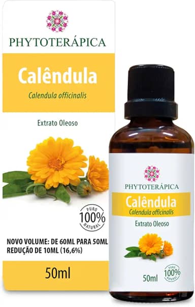 PHYTOTERAPICA - Extrato Oleoso de Calêndula - Aromaterapia - Pele e Cabelo - Possui ação calmante e refrescante para pele sensível, avermelhada e delicada, hidrata o cabelo - 100% Natural - 50ml