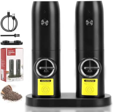 Moedor de Pimenta e Sal Elétrico Meantem, Automático, Preto