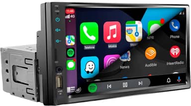 MULTIMÍDIA MP5, 1 DIN TELA DE 7" FULL TOUCH, FM, USB, SD CARD, AUXILIAR, BLUETOOTH, ESPELHA ANDROID E IOS, CARPLAY E ANDROID AUTO VIA FIO