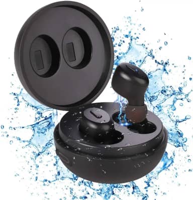 Fones de ouvido de natação IP68 à prova d'água – Fones de ouvido esportivos sem fio Bluetooth 5.0 microfone embutido à prova de suor, ajuste estável com fones de ouvido com estojo