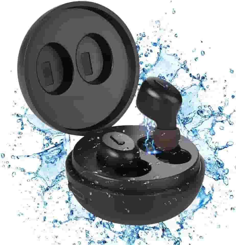 Fones de ouvido de natação IP68 à prova d'água – Fones de ouvido esportivos sem fio Bluetooth 5.0 microfone embutido à prova de suor, ajuste estável com fones de ouvido com estojo