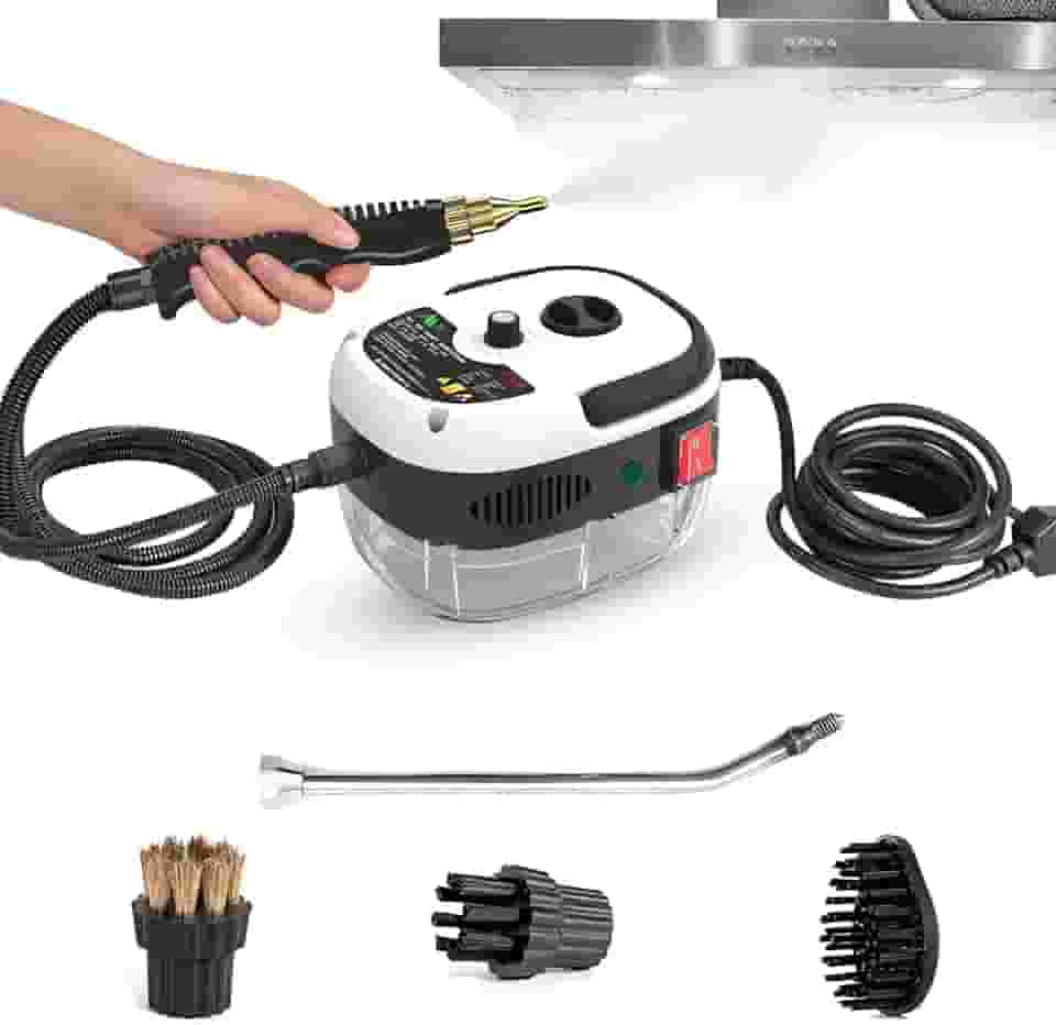 Máquina de Limpeza a Vapor 220V, Alta Temperatura 150°C, 5 Acessórios,Tanque 1L Limpador A Vapor De Alta Pressão,Limpador A Vapor Portátil 2500W Para Pisos,Carpetes,Sofás e Carros.