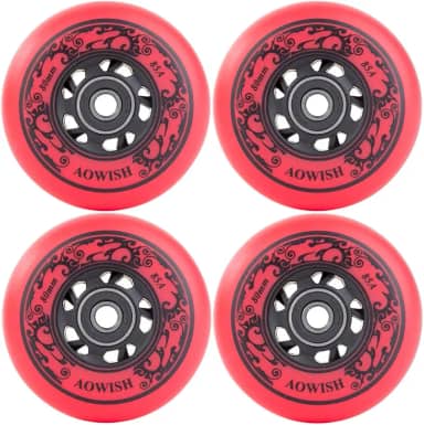 Pacote com 4 rodas de skate em linha, fórmula de asfalto, 85A, rodas de substituição com rolamentos ABEC-9 e espaçadores flutuantes